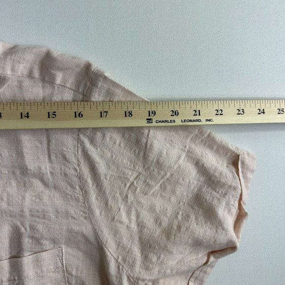 Torrid Textured‎ Woven Button Up Short Sleeve Blouse Size 2 (2X) 18-20 Pale Pink - Picture 7 of 8
